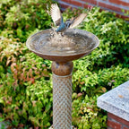 35.4"H Metal Bird Bath for Outside,Vintage Bird Bath,Garden Lawn Yard Decor by HUWAIPL