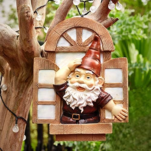 Garden Gnomes Tree Hugger, Tree Face Garden Gift, Garden Peeker Yard Art Resin, 12 inch - Image 7