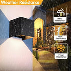 2 Pcs G9 Outdoor Wall Lights Exterior/Interior Wall Sconces Up and Down Lights IP65 Waterproof Modern Outdoor Lighting Square Aluminum Black 3000K Warm Lights Replaceable bulb, Adjustable Light Angle - Image 7