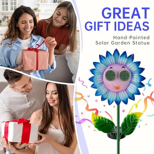 Solar Sunflower Outdoor Lights Metal Flower with Moving Eyes - Image 5