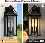 18IN Dusk to Dawn Outdoor Wall Sconce, 2-E12 Base Porch Light - Image 7
