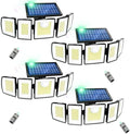 MDCMDCM Outdoor Solar Light Motion Sensor Waterproof - 3000 Lumens 3 Modes 416 LEDs 32ft 5 Heads Security Lights Flood Lights with Remote for Patio Yard Pool Outside （Wireless, 4p） by MDCMDCMSolarLightsOutdoor