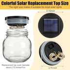 Retisee 12 Pack 3.15 Inch Warm Solar Replacement Tops with 30 LEDs, Waterproof Silicone Lid, Fairy String Lights for Outdoor Garden Lanterns & DIY Decor - Image 2