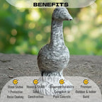 OLOMA Concrete Goose Garden Statue Outdoor Lawn Decor Handmade Realistic Cement Waterflown Bird Sculpture Weather Resistant Yard Ornament Farmhouse Garden Accent Patio Porch Landscaping Decoration - Image 3