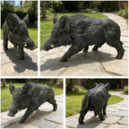 Large Wild Boar Garden Statue - 21.26" L x 12.2" H Faux Boar Sculpture, Realistic Resin Wildlife Figurine Ornament for Outdoor Decor, Yard Art Craft for Patio Lawn Porch - Image 4