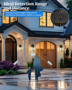 17" Solar Porch Lights Outdoor, with Motion Sensor, 2 Packs, Black - Image 5