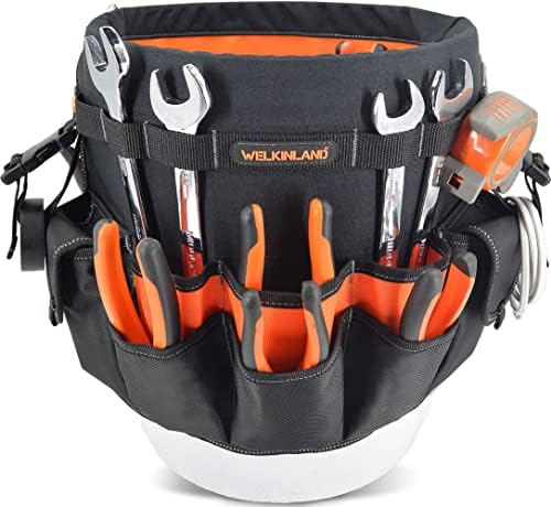 WELKINLAND 5 Gallon Bucket Tool Organizer, 47-Pocket 15L Bucket Tool Bag by WELKINLAND