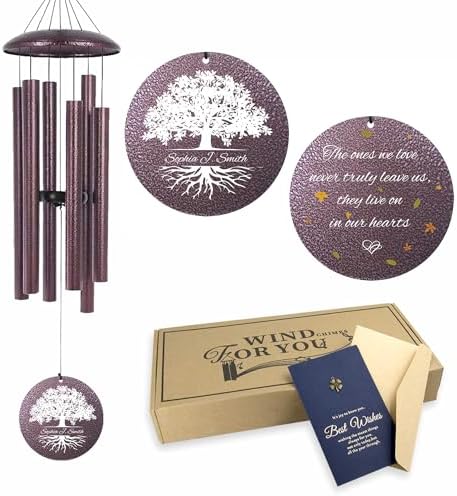 ASTARIN Memorial Wind Chimes Personalized, Sympathy Gifts for Loss of Loved One Mother Father, in Memory of Loved One Bereavement Gift for Condolence, Deep Tone Windchime by Astarin