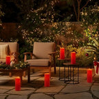 Homemory 4"x10" Burgundy Flameless Candles, Red Candles, Outdoor Waterproof Flameless Candles with Remote and Timers, Battery Operated LED Pillar Candles, Christmas Decor, Won't Melt Plastic, Set of 2 - Image 3