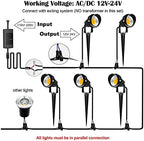 ZUCKEO 10W Low Voltage Landscape Lights LED Landscape Lighting with Connectors 12V Waterproof Outdoor Landscape Spotlights Floor Yard Lawn Best Garden Lights 1000LM Warm White (10Pack with Connector) - Image 5