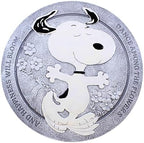 Roman Snoopy Dance Stepping Stone Peanuts, 12-inch Diameter, Resin, Stone Mix, Home, Garden, Outdoor by Roman