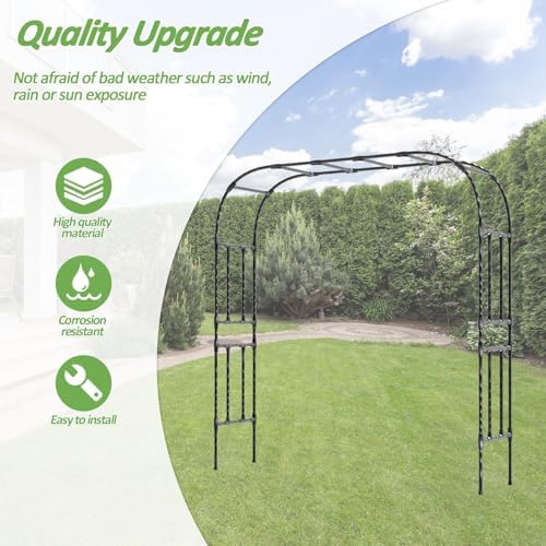 Thickened Metal Garden Arch-92.5L*105H,Trellis for Climbing Plants Outdoor - Image 3
