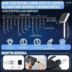 Retisee 65ft Cold White Solar Icicle Christmas Light for Outdoor Decoration - Image 2