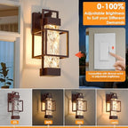 Hotsonic Oil Rubbed Bronze Dusk to Dawn Outdoor Porch Light Fixtures Wall Mount 14'' Dimmable Exterior Lighting for Outside Waterproof Wall Lantern Lamps Sconce Coach Lights for House Garage (2 Pack) - Image 3