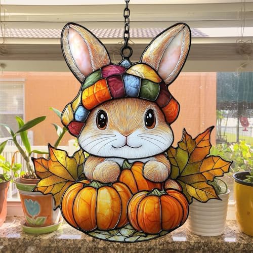 Cute Little Bunny Autumn Acrylic Suncatcher - Image 4