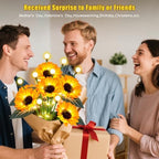 Solar Lights Outdoor Garden Decor 4 Pack Sunflower Firefly Solar Flowers - Image 4