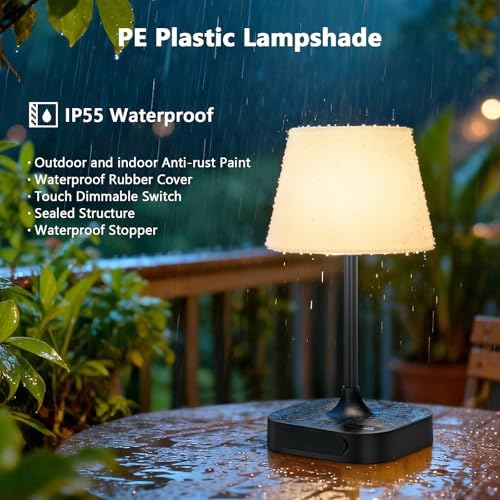 Table Lamp,Cordless Waterproof Shower Lamp and Dimmable Touch Lamp - Image 6