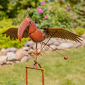 Flying Bird Metal Rocking Stakes in a Painted Rusty Finish (Toucan) by ZaerLtd