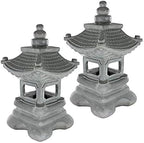 Design Toscano s/2 Chengdu Pagoda Asian Lantern Statues by DesignToscano