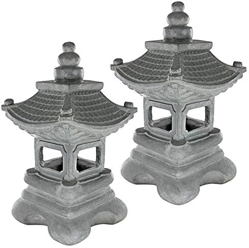 Design Toscano s/2 Chengdu Pagoda Asian Lantern Statues by DesignToscano