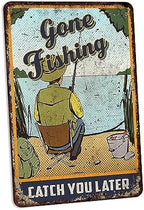 Fishing Décor Gone Fishing Catch You Later Fishing Signs For Home Lodge Décor Fish Décor Gifts For Men Fishing Poster Funny Signs Rustic Fishing Sign 108122001112 by ChicoCreekSigns