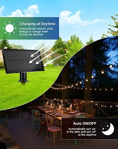 Zuske Solar Outdoor String Lights, 200FT G40 IP65 Waterproof Patio Lights - Image 4