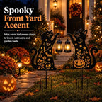 2 Pack Black Cat Solar Lights Set Metal Decorative Solar Cat Hanging Lights Outdoor, Waterproof Garden Decor,Outdoor Ornament Perfect，Ghost Cat - Image 6