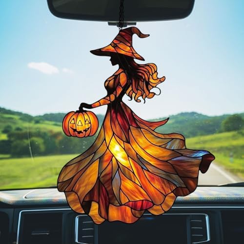 Jack-o'-Lantern Witch Acrylic Suncatcher - Image 5