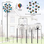 Solar Hot Air Balloon Wind Spinner Decor with LED Glass Ball - Image 4