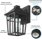 Darkaway Outdoor Sconce Lights Wall Light Fixtures, Front Porch Light Outdoor Wall Anti-Rust Waterproof Aluminum with Glass Exterior Light Fixture for Patio, Yard, Doorway, Garage(2 Pack, Black) - Image 3