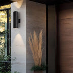 mirrea 18" Modern Outdoor Porch Light in 2 Lights, Matte Black, 2 Pack - Image 4