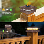 Peasur 16 Packs 4x4 Brown Post Solar Lights 3 Lighting Modes - Image 6
