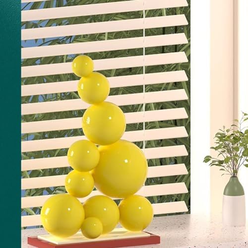 25cm/10 inch Garden Sphere Mirror Gazing Ball,Yellow Stainless Steel Polished Reflective Smooth Hollow Globe Ball,Durable Colorful and Shiny Decorations Addition to Garden Patio Yard Home - Image 4
