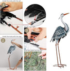 TERESA'S COLLECTIONS Garden Decor Blue Heron Sculptures & Statues,24.5" Coastal Metal Heron Decoy for Outdoor Outside Vivid Bird Metal Yard Art Cranes Patio Pond Pool Lawn Decorations,Gift for Mom - Image 5