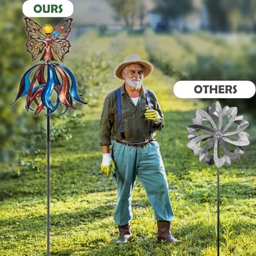 Kircust Extra-Large Tulip Solar Wind Spinner for Outdoor - Image 3