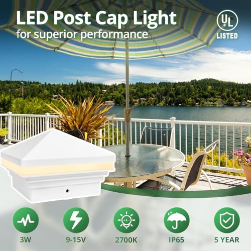 GKOLED 8-Pack Replaceable 6.8" LED Hardscape Lights with 4-Pack Low Voltage Pyramid Post Cap Light - Image 7