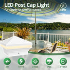 GKOLED 8-Pack Replaceable 6.8" LED Hardscape Lights with 4-Pack Low Voltage Pyramid Post Cap Light - Image 7