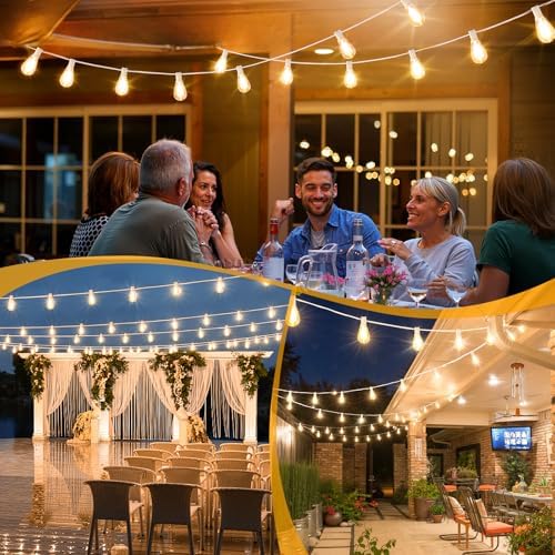 2x25FT Solar String Lights with Remote, 3 Mode Patio Lighting, White - Image 7