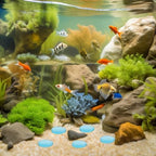 300pcs Blue Resin Glow in Dark Pebbles for Garden Landscapes Xmas - Image 4