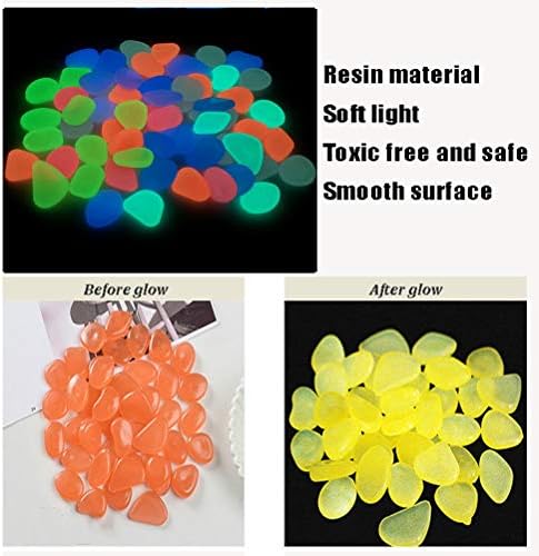Glowing Stone Orange Glowing Garden Pebbles, Decorative Stones That Glow in The Dark, Potted Fish Tanks, Glowing Plastic Pebbles (Size : 400PCS) - Image 4