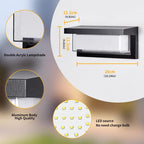 18W Modern LED Wall Light Outdoor 2Pack,3000K Warm White Waterproof Porch Patio Lights Mount Outside Fixtures,Matte Black Aluminium - Image 5
