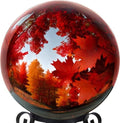 12 Inch Stainless Steel Gazing Globe,v2croft Hollow Ball Mirrored Surface Polished Shiny Sphere,Garden Stainless Steel Gazing Ball for Outdoor Lawn Pond Yard Ornament(red) by Unknown
