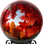 12 Inch Stainless Steel Gazing Globe,v2croft Hollow Ball Mirrored Surface Polished Shiny Sphere,Garden Stainless Steel Gazing Ball for Outdoor Lawn Pond Yard Ornament(red) by Unknown
