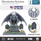 OrnamentallyYou Grave Guardian Gargoyle Figurine, 10" Solar Powered Gothic Halloween Garden Statue - Image 2