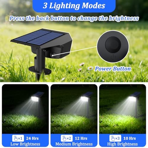 6-Pack Solar Spot Lights Outdoor Waterproof, Landscape Spotlight Cool White - Image 2
