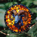 Vivid Floral Aries Mosaic Art Acrylic Suncatcher - Image 4