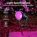 SUNVIE RGBW Landscape Lighting Kit with 300W Transformer, Waterproof, 12PCS - Image 2