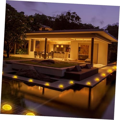 Solar Disk Ground Light 4 Pack Plastic Metal Waterproof Outdoor Lamp - Image 2