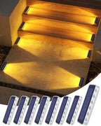DetarZinLED Solar Step Lights Outdoor IP68 Waterproof 8 Pack Warm White by DetarZinLED