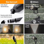 Gardenreet Brass Landscape Lighting - Black Low Voltage Outdoor Spotlights, Wired LED Uplights 12V, Waterproof Spot Lights for Outside Trees Without MR16 Bulb (4 Pack) - Image 3